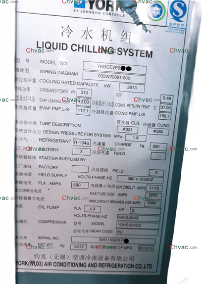 York YK 2813KW Fuarú Uisce Fuarú